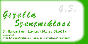 gizella szentmiklosi business card